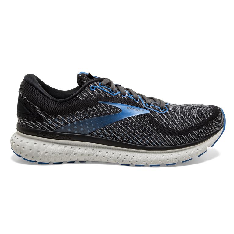 Brooks Mens Glycerin 18 Road Running Shoes - Black/Ebony/grey Charcoal/Blue (513468-ABZ)